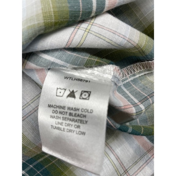 Wrangler Western Plaid Sleeveless‎ Snap Button Shirt M Medium - Picture 9 of 10
